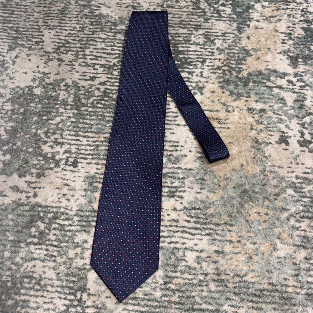 Como House silk tie Made In Italy Blue Geometric